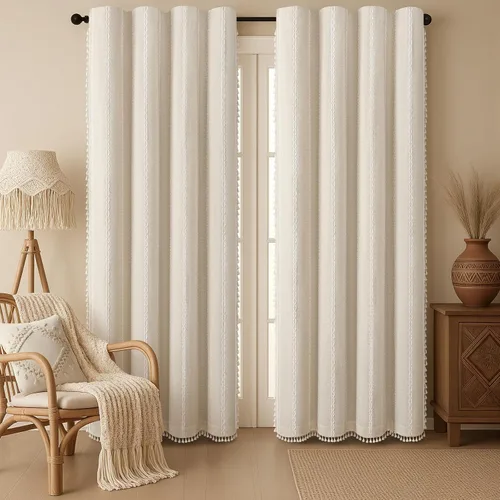 Vista 12 de Cortinas opacas estilo bohemio verde salvia de 96 pulgadas, 2
