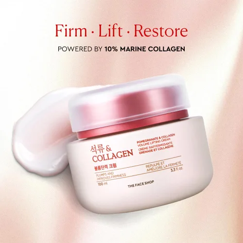 Vista 2 de The Face Shop Crema de ojos con levantamiento de volumen de granada y colágeno Crema revitalizante profunda para elasticidad, firmeza y densidad