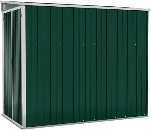 Vista 9 de vidaXL Storage Shed, Wall-Mounted Garden Shed with Lockable Double Doors, Outdoor Storage Shed for Backyard Patio Lawn, Green Galvanized Steel
