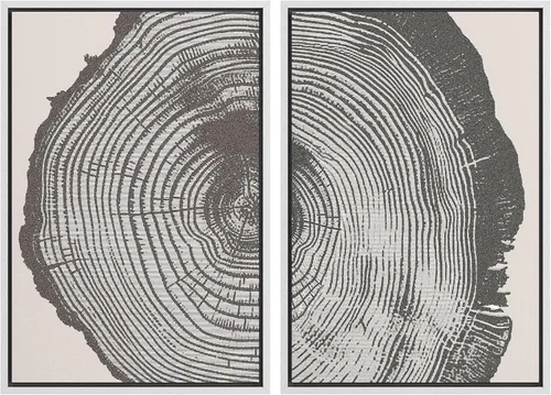 Vista 101 de IDEA4WALL Lienzo Enmarcado Impreso Arte de Pared Set Paisaje de Hojas de Palma de Selva de Mediados de Siglo Naturaleza Silvestre Ilustraciones Arte