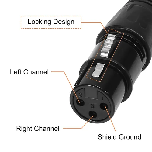 Vista 3 de DIANN 10pcs 3 Pin XLR Audio Jack Micrófono Conector - 5 Macho y 5 Hembra XLR Conectores