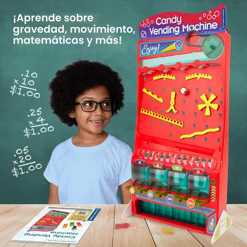 Vista 5 de Thames & Kosmos Kit STEM de máquina expendedora de dulces de 2 pies de altura Construye una máquina expendedora de dulces con 10 experimentos