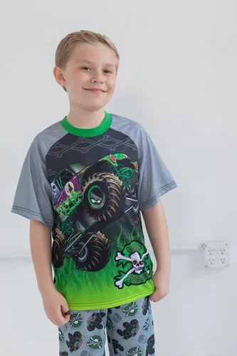 Vista 2 de Monster Jam Trucks - Conjunto de camiseta y pantalones de manga corta 5 NegroGris