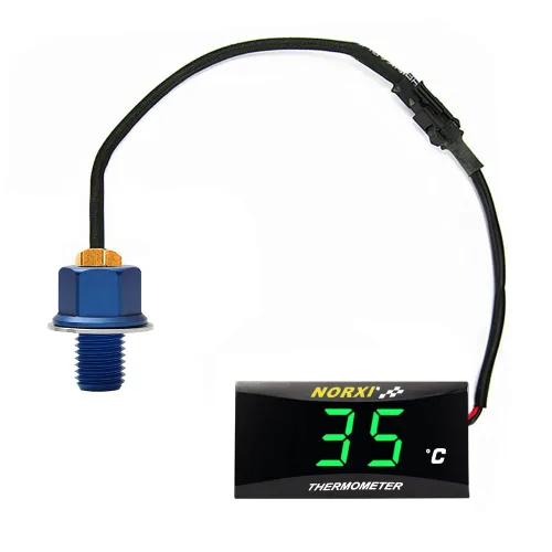 Vista 20 de Medidor de temperatura de aceite de motocicleta Medidor digital de temperatura de aceite termómetro electrónico con adaptador de sensor de Azul