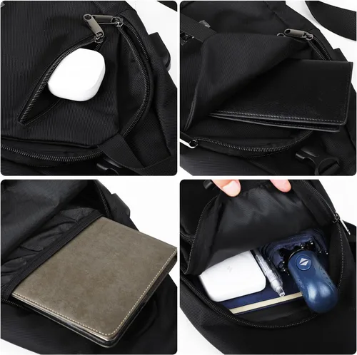 Vista 5 de AMJ Bolso bandolera para hombres y mujeres, mochila de hombro casual, mochila de pecho para senderismo y viajes