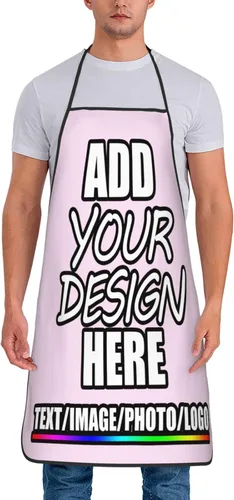 Vista 40 de Delantal personalizado personalizado para añadir nombre, foto, texto, logotipo, cocina ajustable para cocinero para hombres y mujeres