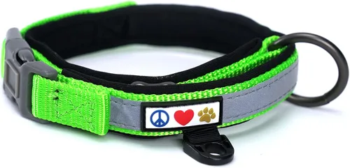 Vista 10 de Pawtitas Cuello ajustable reflectante para perro, Collar para perro acolchado, Negro