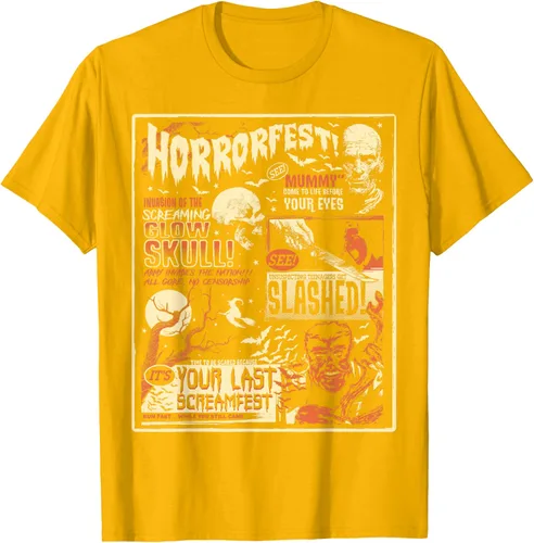 Vista 42 de Vintage Horrorfest Movie Poster Terror Old Time Halloween Camiseta S Negro