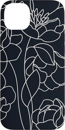 Vista 15 de iPhone 16 linda peonía rosa flor estética dibujo abstracto línea arte caso