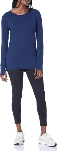 Vista 5 de Tienda Essentials Womens Brushed Tech Stretch Long-Sleeve Crewneck Shirt (Available in Plus Size)