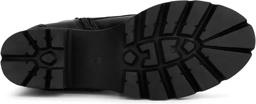Vista 6 de Allegra K Botas de combate de tacón grueso con plataforma con cordones para mujer, M