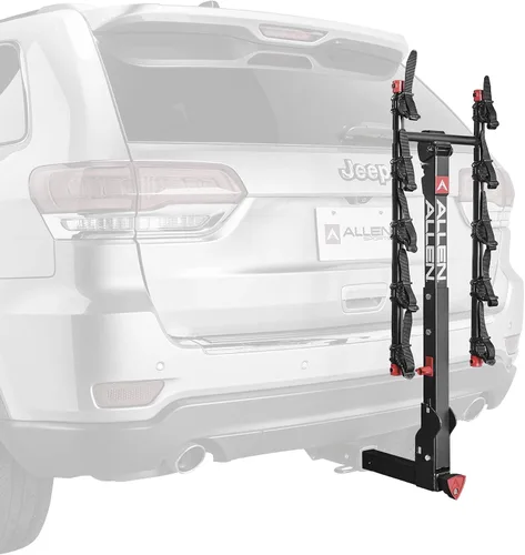 Vista 3 de Allen Sports Deluxe+ Portabicicletas de liberación rápida con bloqueo para enganche de 2 pulgadas, modelo 850QR, color negro
