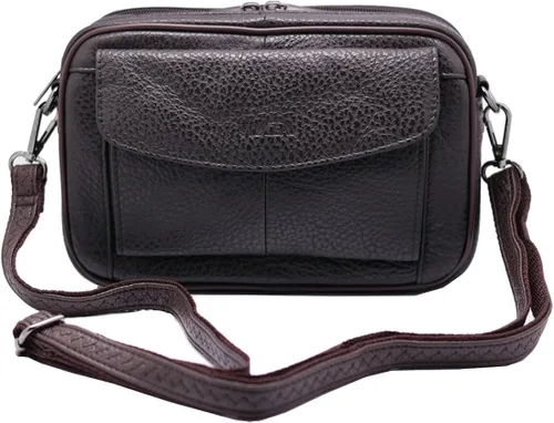 Vista 3 de Vidlea Bolso bandolera de cuero genuino para hombre, bolso de mensajero, organizador de chequera
