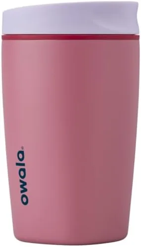 Vista 23 de Owala SmoothSip Slider - Vaso de café aislado de acero inoxidable, reutilizable, taza de café helado, taza de viaje para café caliente, sin BPA, 12