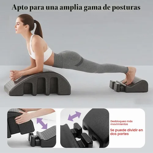 Vista 6 de Barril de arco corrector de columna vertebral de Pilates para flexibilidad de espalda, fuerza central y soporte de postura, espuma de pilates