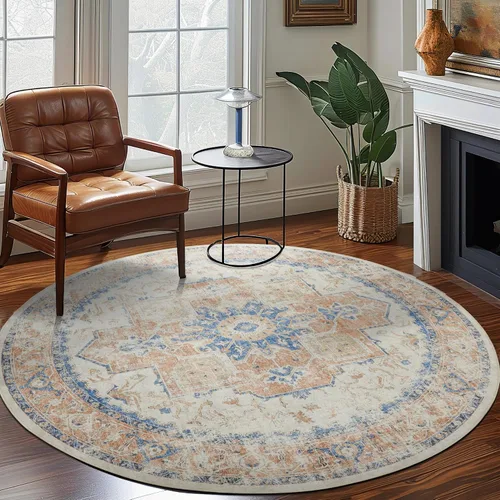 Vista 55 de jinchan Alfombra de Área 2x3 pies Alfombra Vintage de Entrada Lavable Bohemia Tapete Interior para Puerta Medallón Floral Tapete Pequeño para Puerta