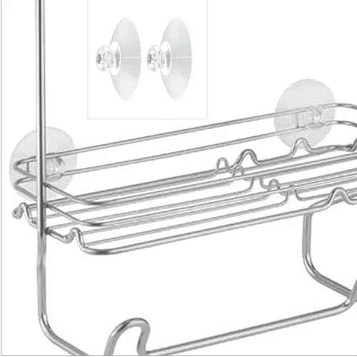 Vista 5 de Conectores de ducha con ventosas para baño (4 piezas) Lechón transparente grande de plástico PVC de 2 pulgadas sin ganchos, ventosas de repuesto