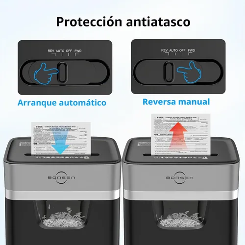 Vista 7 de BONSEN Trituradora de papel resistente de corte cruzado de 14 hojas