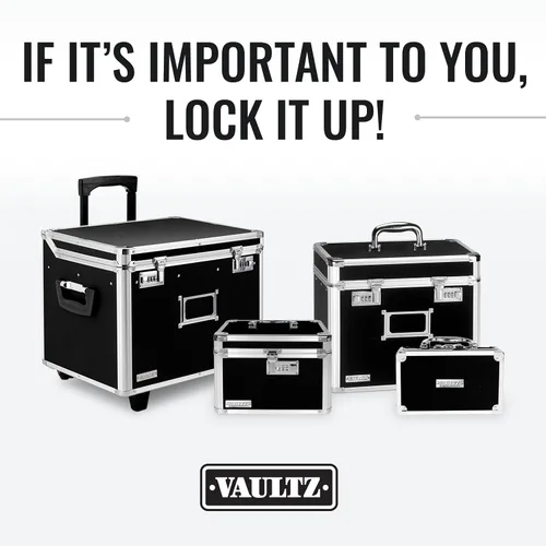 Vista 10 de Vaultz Caja Organizadora de Almacenamiento de Archivos - 14 x 7 x 12.19 Pulgadas Tamaño Carta, Contenedores de Almacenamiento Portátiles con Bloqueo