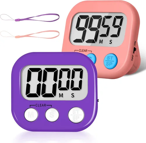 Vista 19 de ZILLEEN Temporizador de aula para niños y profesores, paquete de 2 temporizadores digitales, blanco y negro