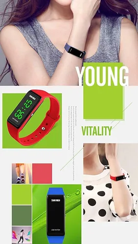 Vista 4 de MASTOP Reloj digital unisex impermeable deportivo cuadrado LED pulsera electrónica de silicona para hombres, mujeres y adultos