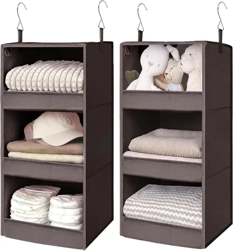 Vista 22 de GRANNY SAYS Organizador Colgante de 6 Estantes para Closet, Separable en 2 Paquetes de 3 Estantes Colgantes, Organizador Colgante para Dormitorio, 6