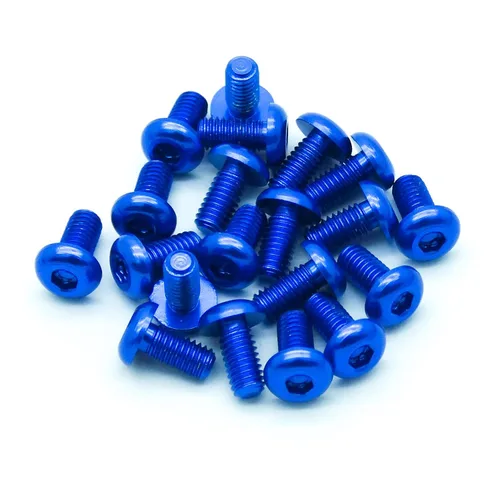 Vista 3 de 20pcs M3x6mm Tornillos de cabeza de botón 6063 Aluminio Hex Socket (Anodized Color Opciones) (negro)