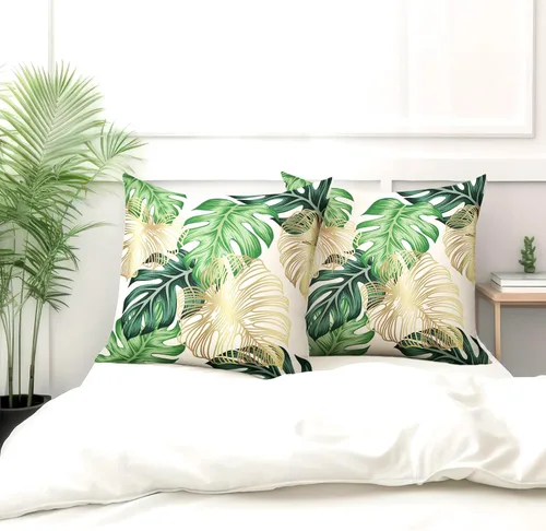 Vista 45 de Juego de 2 fundas de almohada de 16 x 16 pulgadas, diseño patriótico de bandera estadounidense con estrellas para exteriores, estilo casa de campo