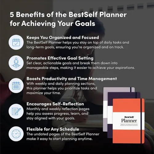 Vista 2 de Self Planner de BestSelf – Agenda de 6 meses sin fecha para la gestión del tiempo, mejora de la productividad, programación y logro