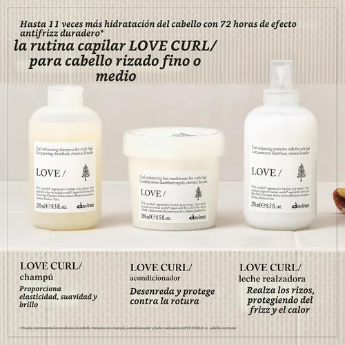 Vista 9 de Davines LOVE/Curl Conditioner, Elasticizing & Taming Formula for Wavy or Curly Hair - Protein-Rich Treatment Enhances Volume, Softness & Control