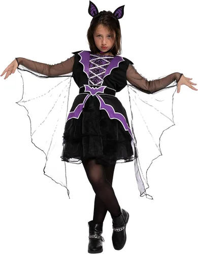 Vista 3 de Spooktacular Creations Disfraz de Miss Batiness para niña para fiesta de disfraces de Halloween fiestas temáticas cosplay juego diario