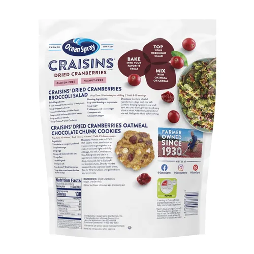 Vista 11 de Ocean Spray® Craisins® Arándanos Rojos Secos Originales, Fruta Seca, 48 oz