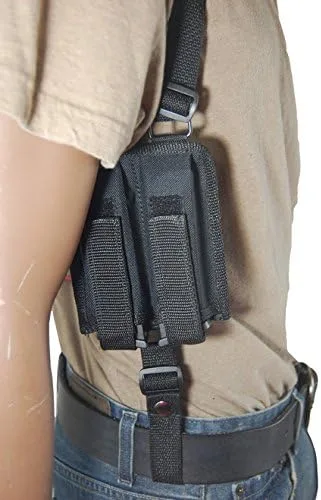Vista 5 de Funda de hombro vertical Barsony con bolsa Mag para pistolas de tamaño completo de 0.354 in 40 45