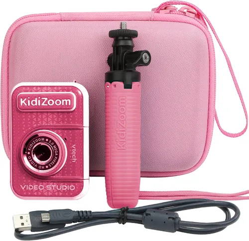 Vista 8 de Aenllosi Estuche rígido compatible con VTech KidiZoom Creator Cam (rosa) EVA case construction, Water-resistant design, Impact-resistant design
