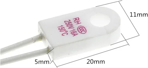 Vista 3 de 100PCS RH/Tf RH 135C RH 135 Celsius 13 5Degree RH135 15A 250V Temperature Fuse Thermal Links Over Temperature Protector(RH115 15A)