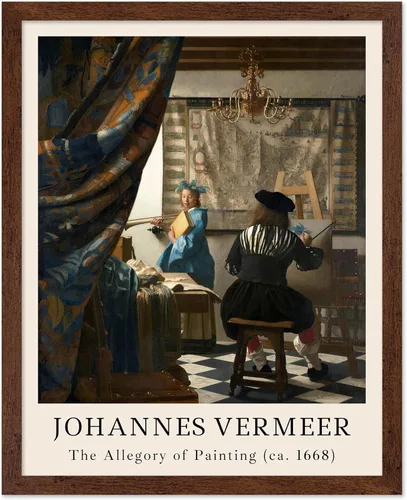 Vista 7 de Poster Master Póster vintage Johannes Vermeer – Impresión de pintura de vista retro de Delft – Vista del arte de Delft – Regalo para hombres