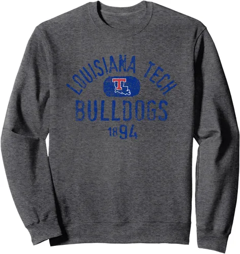 Vista 4 de Louisiana Tech Bulldogs Vintage 1894 - Sudadera con licencia oficial, Negro, S