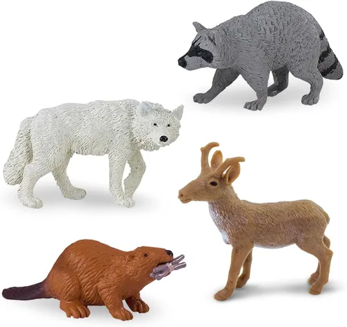 Vista 7 de Vida salvaje de Toob Safari Ltd con 12 figuras de animales salvajes favoritos de América del Norte como un león montañés, lobos, alces, ariete