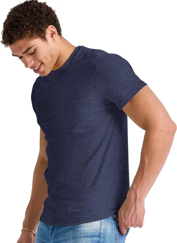 Vista 3 de Hanes Camiseta de cuello redondo con bolsillo, 100% algodón para hombre