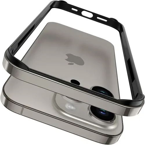 Vista 24 de Funda rígida delgada con marco de aluminio para iPhone 13 Pro, armadura de marco de metal con protección interior suave, protección de borde elevado