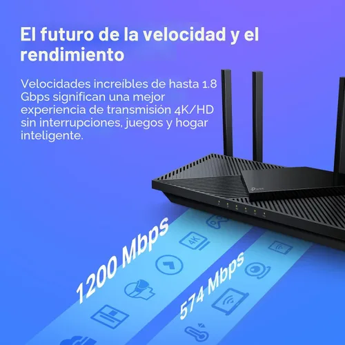 Vista 3 de TP-Link Router AX1800 WiFi 6 (Archer AX21) – Internet inalámbrico de banda dual, Gigabit, Easy Mesh, funciona con Alexa - Un Dispositivo Certificado