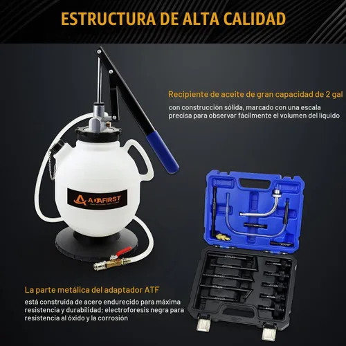 Vista 6 de Bomba de fluido de transmisión automática, kit de herramientas de recarga ATF, sistema de llenado de transferencia de aceite manual de 7.5 litros