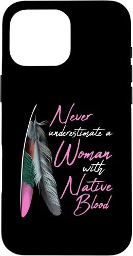 Vista 19 de Funda para iPhone 17 con texto en inglés "Native American Indian A Woman with Native Blood