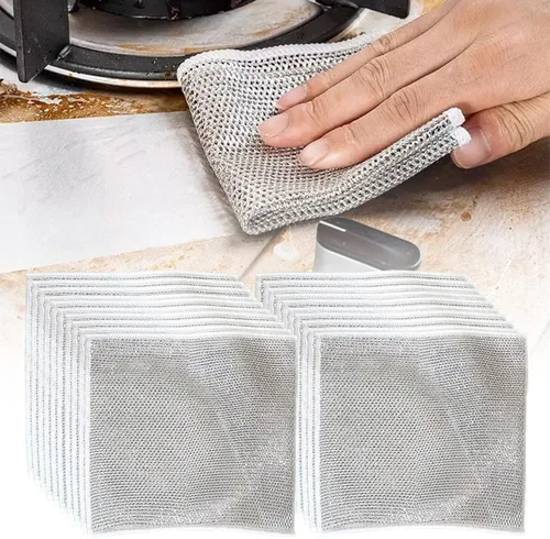 Vista 9 de Pousbo Trapos multiusos para lavar platos de alambre de alta calidad, limpiadores de alambre de metal de alta calidad, trapos para lavar platos