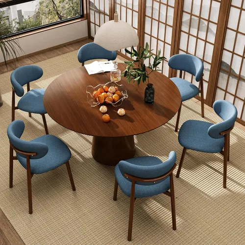 Vista 22 de Juego de 2 sillas de comedor para cocina, tapizadas, modernas, de cuero, original/beige