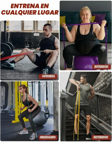 Vista 5 de Fitense Resistance Bands Set - Pull Up Bands for Men Women, Exercise Bands Resistance with Door Anchor, Training Poster & Pouch for Body Stretching