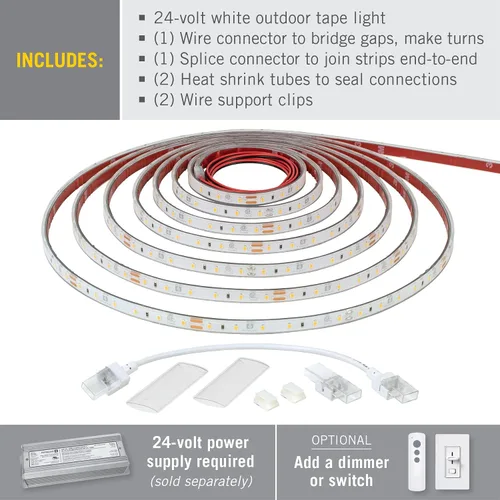 Vista 2 de Armacost Lighting RibbonFlex Pro 135410 - Cinta de luz blanca cálida (2700 K), 60 LEDs/M, 8.2 ft, 24 V