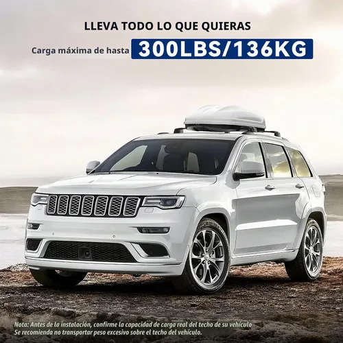 Vista 3 de Barras transversales de portaequipajes de 220 LBS para Grand Cherokee Altitude/SRT/Trackhawk 2011-2022, barras transversales de carga de automóvil
