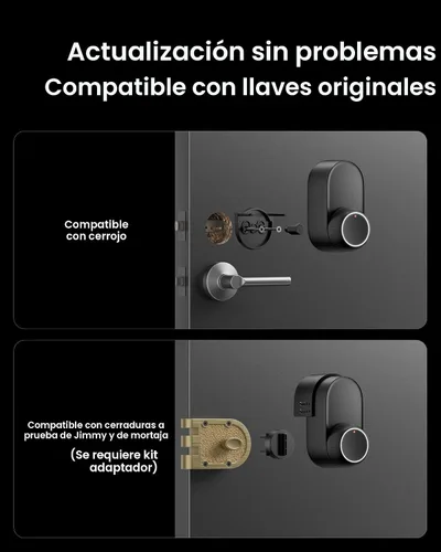 Vista 2 de Smart Lock Ultra con teclado, cerradura de puerta de huellas dactilares, control remoto de aplicación, cerrojo de teclado WiFi integrado, desbloqueo