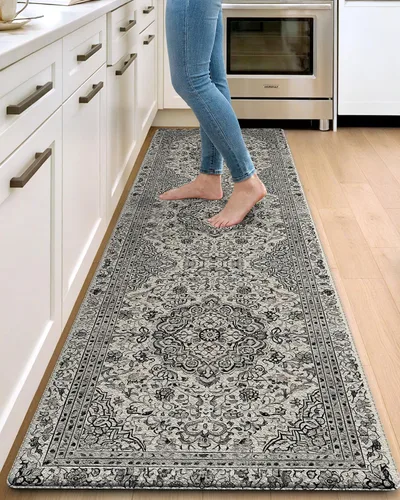 Vista 14 de DEXI Alfombrillas de cocina acolchadas antifatiga, 24 x 87 pulgadas, color Beige claro